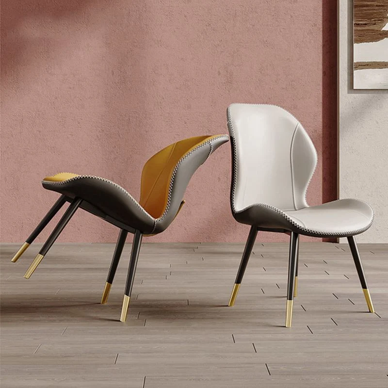 Glam Style Chair Leren eetkamerstoel met rugleuning voor gebruik de keuken Clearhalo