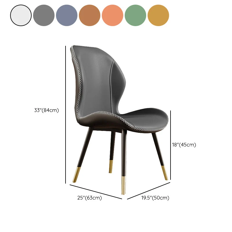 Glam Style Chair Leren eetkamerstoel met rugleuning voor gebruik de keuken Clearhalo