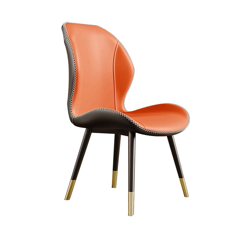 Glam Style Chair Leren eetkamerstoel met rugleuning voor gebruik de keuken Clearhalo