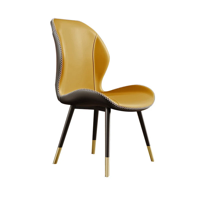 Glam Style Chair Leren eetkamerstoel met rugleuning voor gebruik de keuken Clearhalo