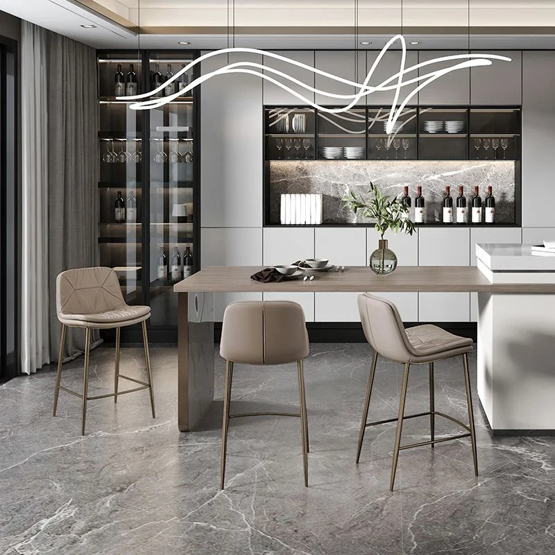 Glam Style Counter Kruk Kunstleer Counter-hoogte kruk voor binnen Clearhalo