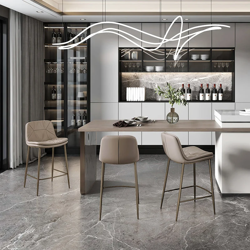 Glam Style Counter Kruk Kunstleer Counter-hoogte kruk voor binnen Clearhalo