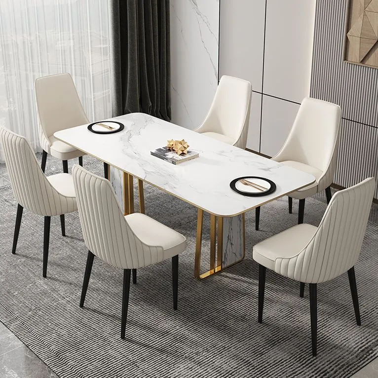 Glam Style Eetkamerstoel Leren Parsons Eetkamerstoel voor thuis Clearhalo