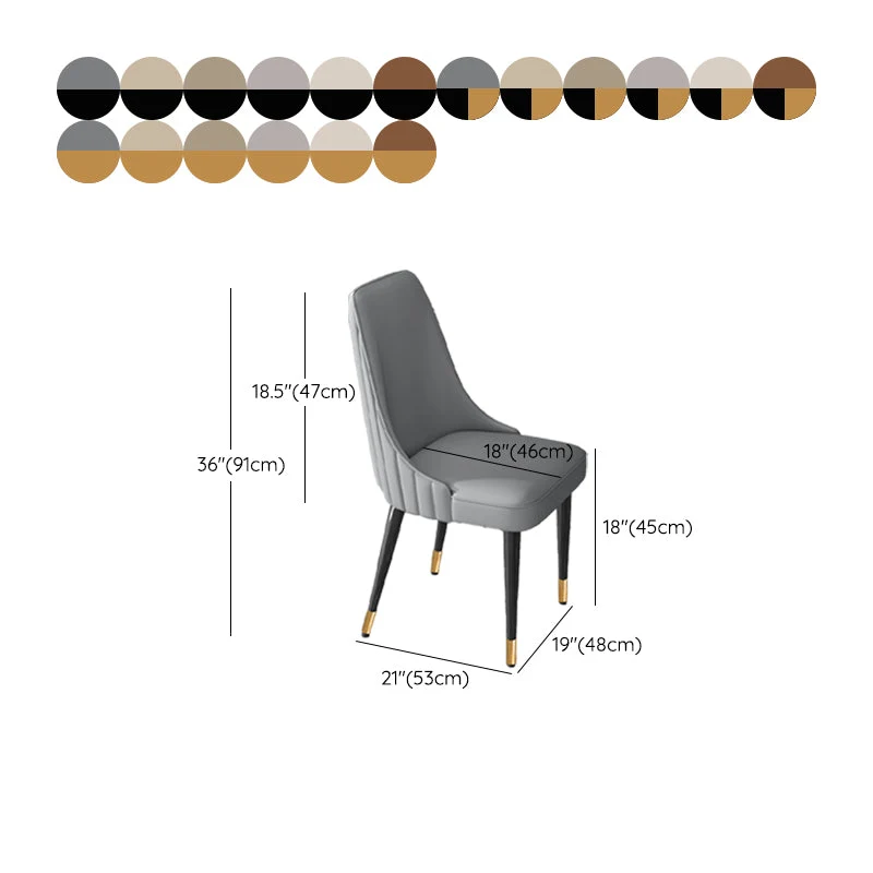 Glam Style Eetkamerstoel Leren Parsons Eetkamerstoel voor thuis Clearhalo