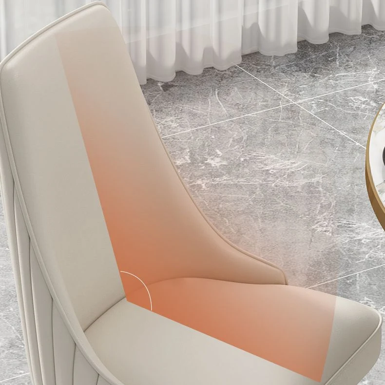 Glam Style Eetkamerstoel Leren Parsons Eetkamerstoel voor thuis Clearhalo