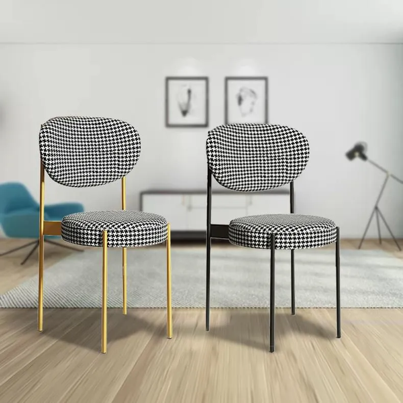 Glam Style Eetkamerstoel Stoffen eetkamerstoel voor binnen Clearhalo