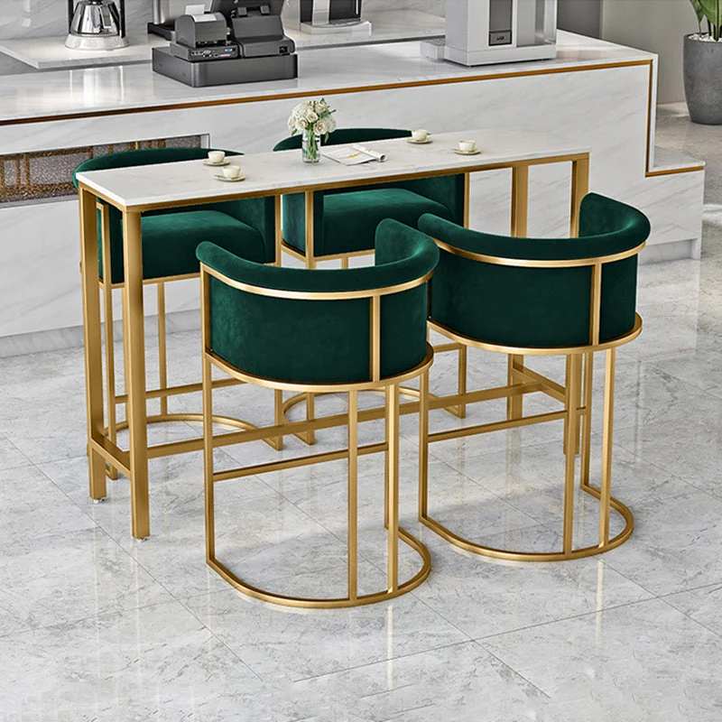 Glam Style Luxe gestoffeerde barkrukken Armloze rugleuning krukken voor thuis Clearhalo