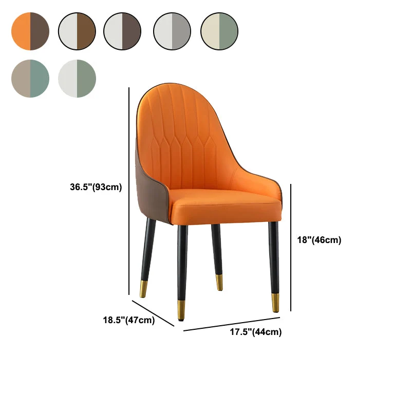 Glam Style Parsons eetkamerstoelen kunstleer armloze bijzetstoel Clearhalo