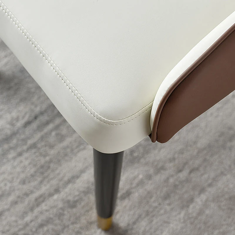 Glam Style Parsons eetkamerstoelen kunstleer armloze bijzetstoel Clearhalo