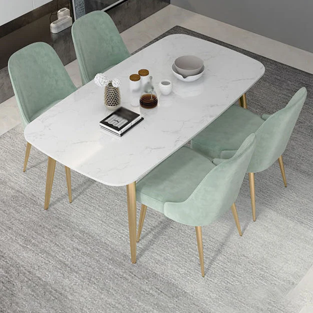 Glam Velvet armloze eetkamerstoel Metalen eetkamerstoelen voor thuisgebruik Clearhalo