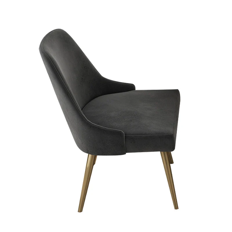 Glam Velvet armloze eetkamerstoel Metalen eetkamerstoelen voor thuisgebruik Clearhalo