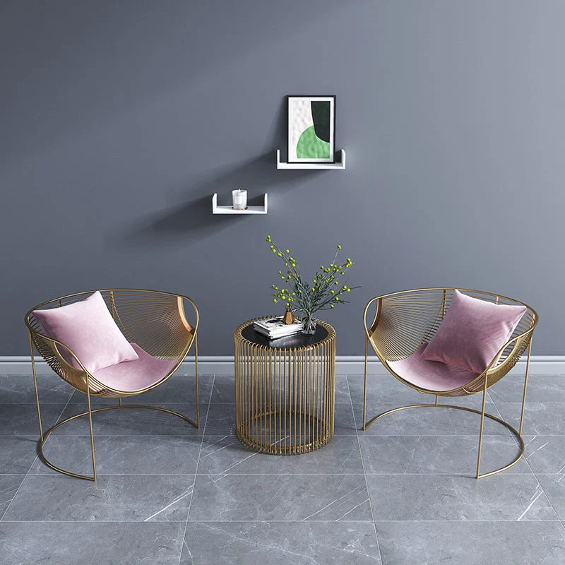 Glam-armen inclusief ronde armen met vaste rugleuning en fauteuil de woonkamer Clearhalo