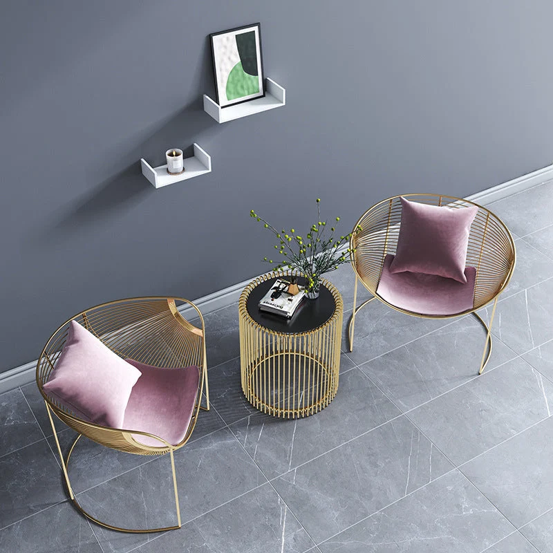 Glam-armen inclusief ronde armen met vaste rugleuning en fauteuil de woonkamer Clearhalo
