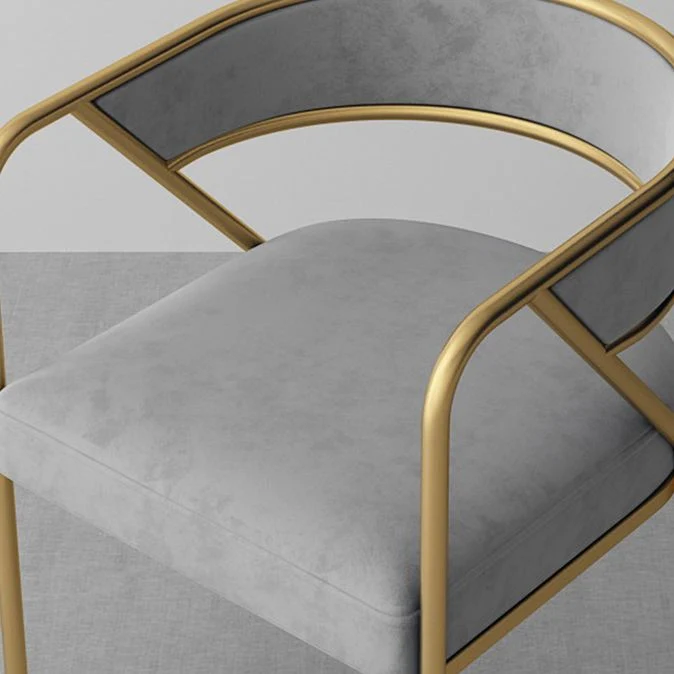 Glam-stijl eetkamerstoel Metalen eetkamerstoel met open achterkant voor binnen Clearhalo