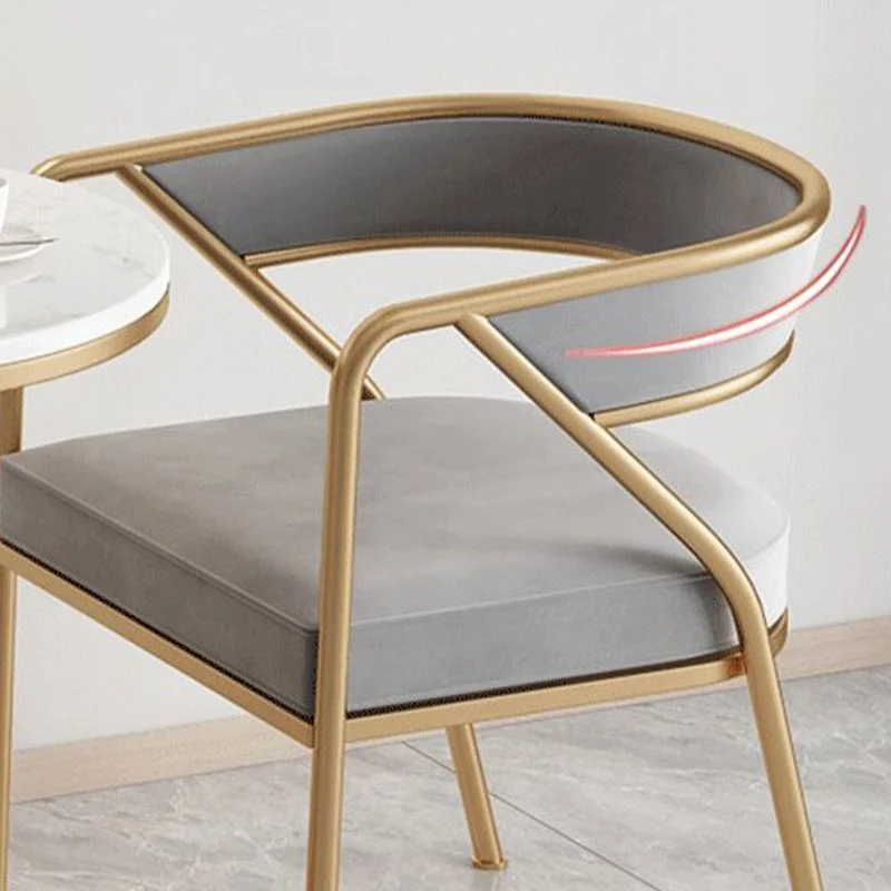 Glam-stijl eetkamerstoelen met gouden ijzeren frame en eetkamerstoel met open achterkant Clearhalo