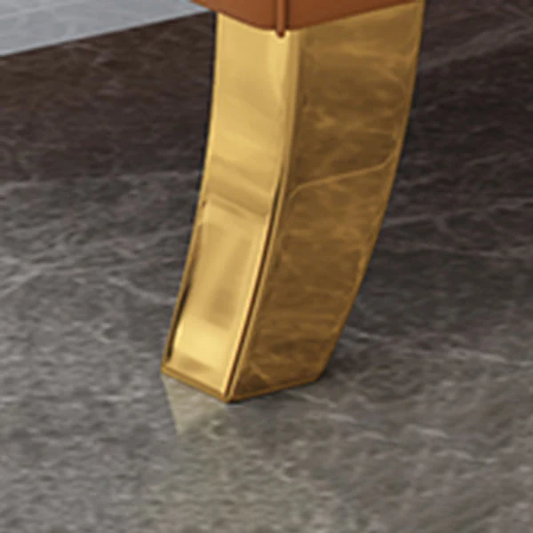 Glam-stijl effen kleur lederen chaise stoel met gerolde armen en getuft Clearhalo