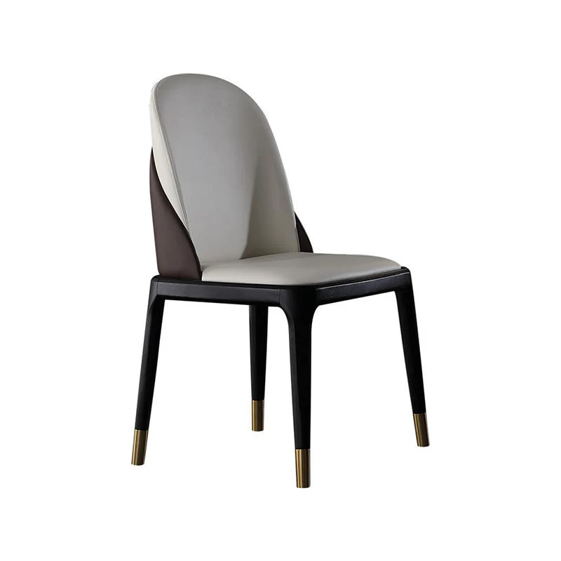 Glam-stijl leren bijzetstoel met houten frame voor binnen Clearhalo