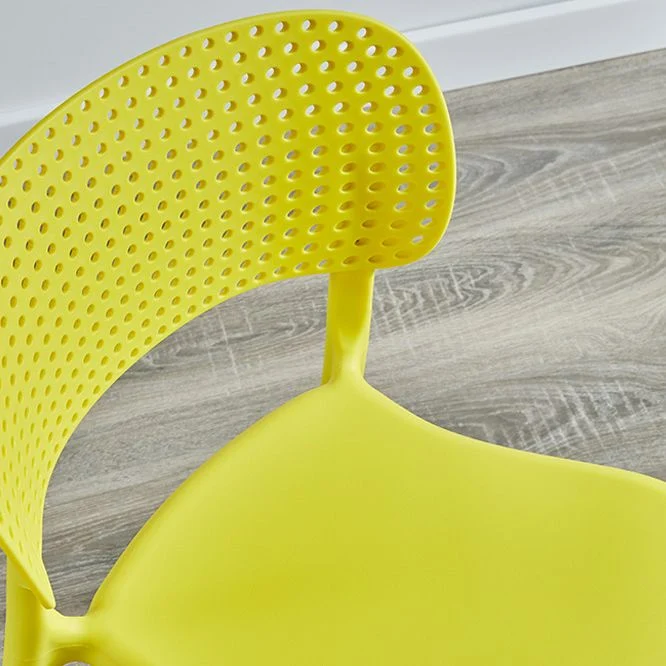 Glam-stijl stoel met open rug Kunststof stapelbare eetstoel voor binnen Clearhalo
