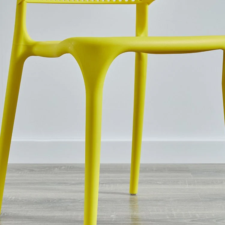 Glam-stijl stoel met open rug Kunststof stapelbare eetstoel voor binnen Clearhalo