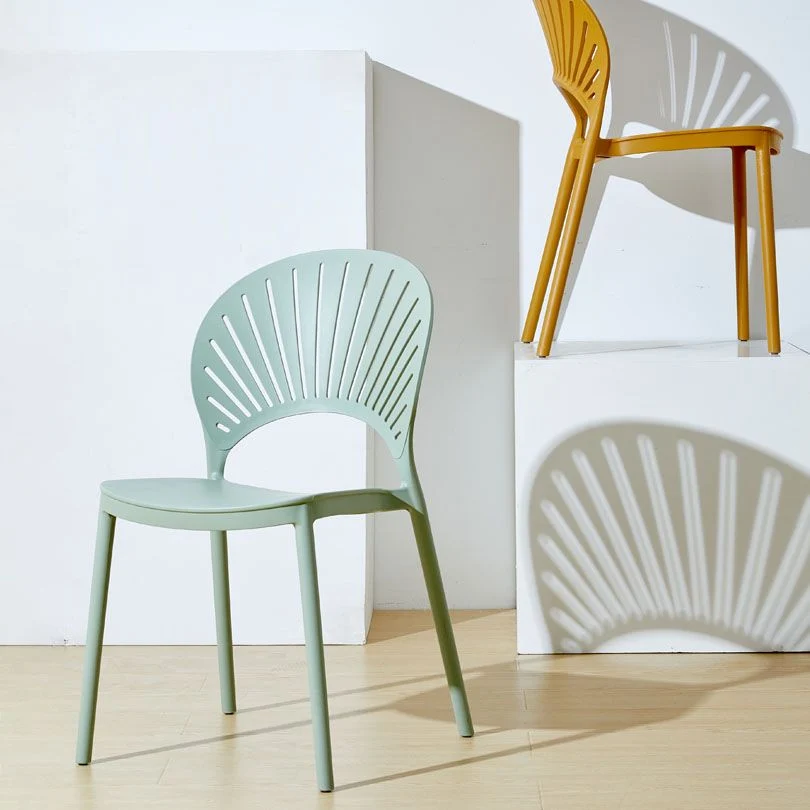 Hedendaagse keuken stapelbare stoelen kunststof eetkamer armloze bijzetstoel Clearhalo