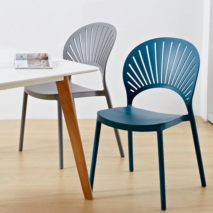 Hedendaagse keuken stapelbare stoelen kunststof eetkamer armloze bijzetstoel Clearhalo