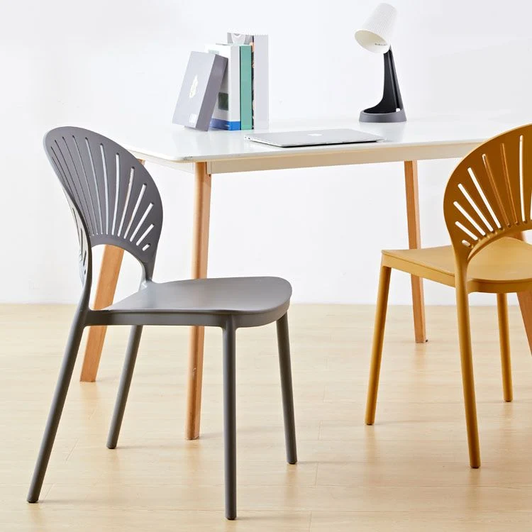 Hedendaagse keuken stapelbare stoelen kunststof eetkamer armloze bijzetstoel Clearhalo