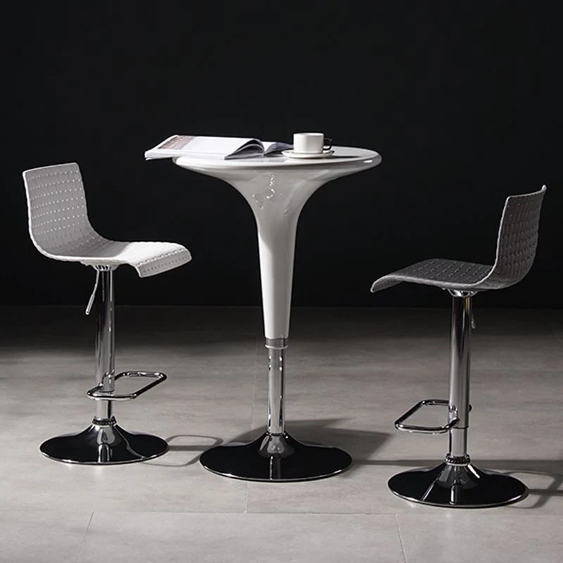 Hefbare barkruk industriële stijl Kunststof tegenbarkruk met metalen poten Clearhalo