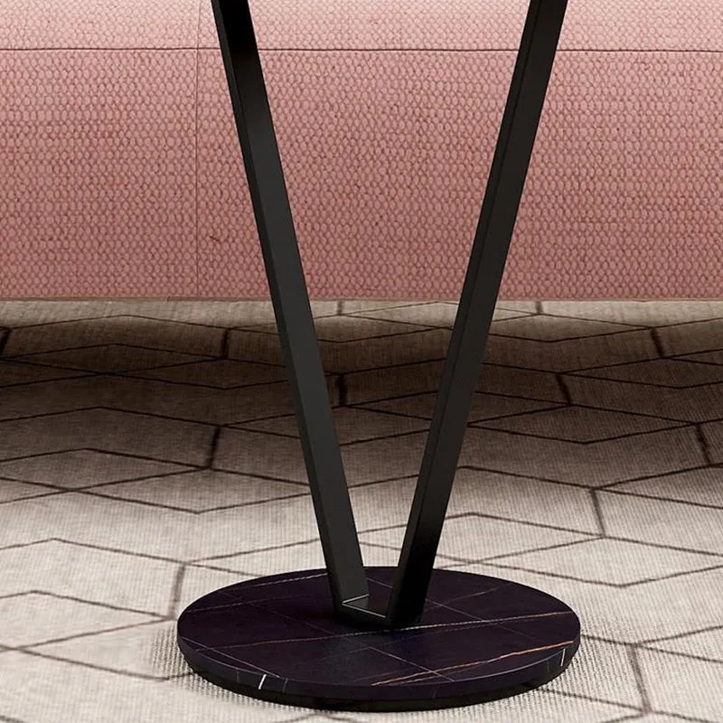 60 cm hoge modernistische ronde bijzettafel met metalen X-basis bijzettafel Clearhalo