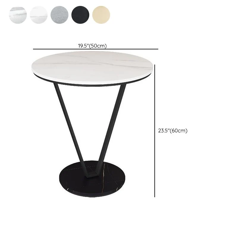 60 cm hoge modernistische ronde bijzettafel met metalen X-basis bijzettafel Clearhalo