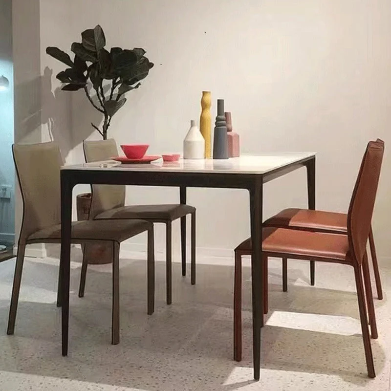 Home Eetkamer Bijzetstoel Kunstleer Armloze eetkamerstoelen Clearhalo