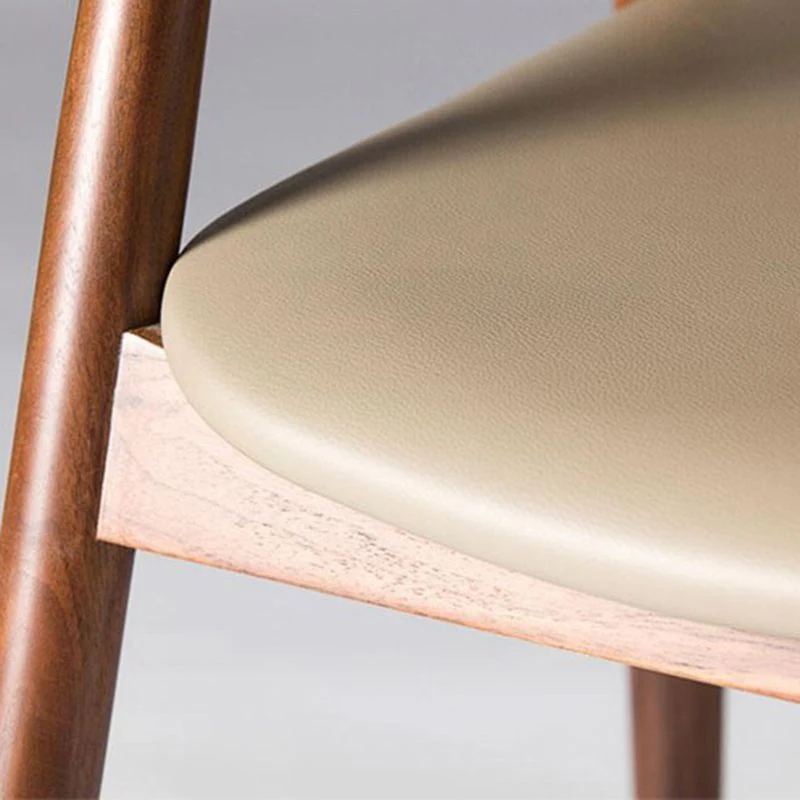 Home Keukenstoel Massief houten eetkamerstoel met open rug bruin Clearhalo
