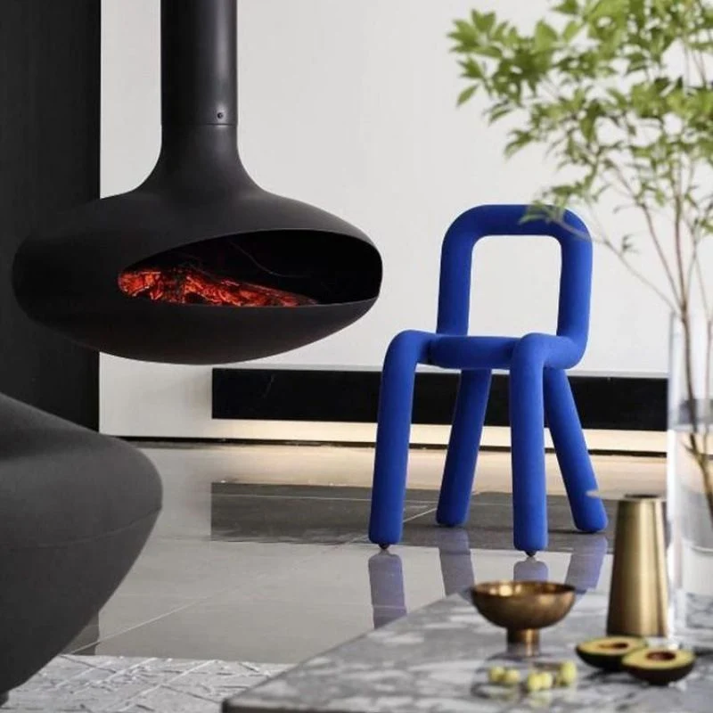 Home Stoffen eetkamerstoelen Designerstijl armloze stoel met open rug Clearhalo