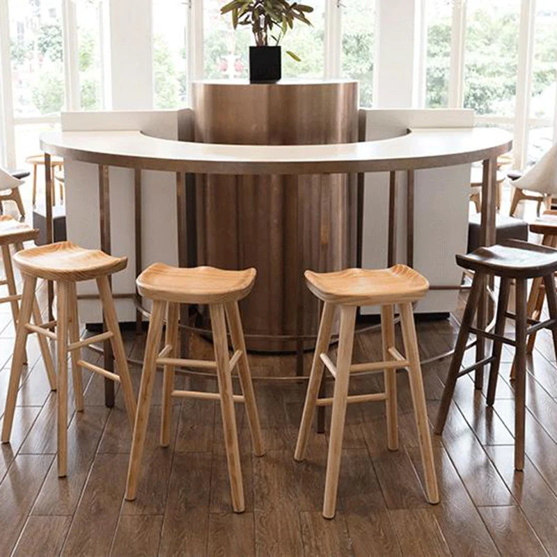 Houten barkruk industriële stijl, voorgevormde zitbankkruk voor keukenbar Clearhalo