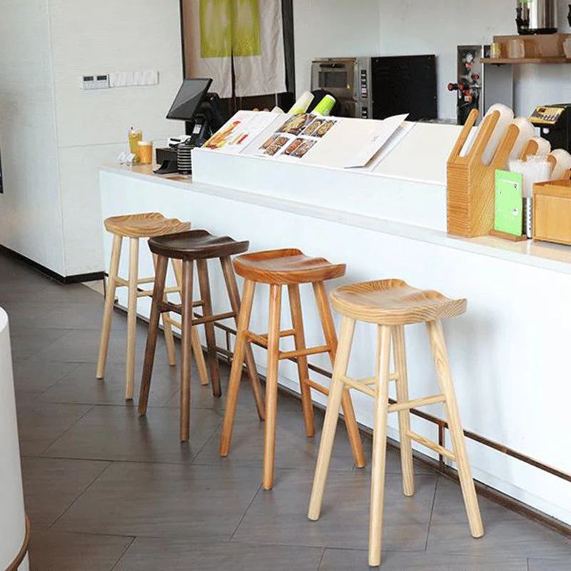 Houten barkruk industriële stijl, voorgevormde zitbankkruk voor keukenbar Clearhalo