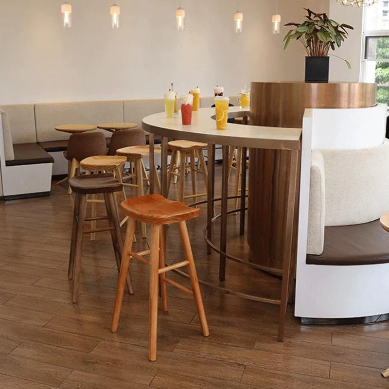 Houten barkruk industriële stijl, voorgevormde zitbankkruk voor keukenbar Clearhalo