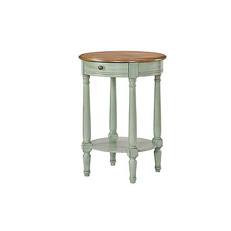 Houten bijzettafel met rond blad, 27,16 inch hoog, 4 poten, bijzettafel met opbergruimte Clearhalo