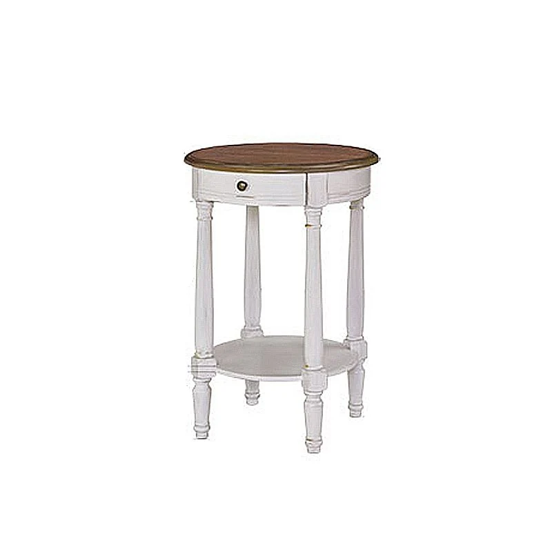 Houten bijzettafel met rond blad, 27,16 inch hoog, 4 poten, bijzettafel met opbergruimte Clearhalo