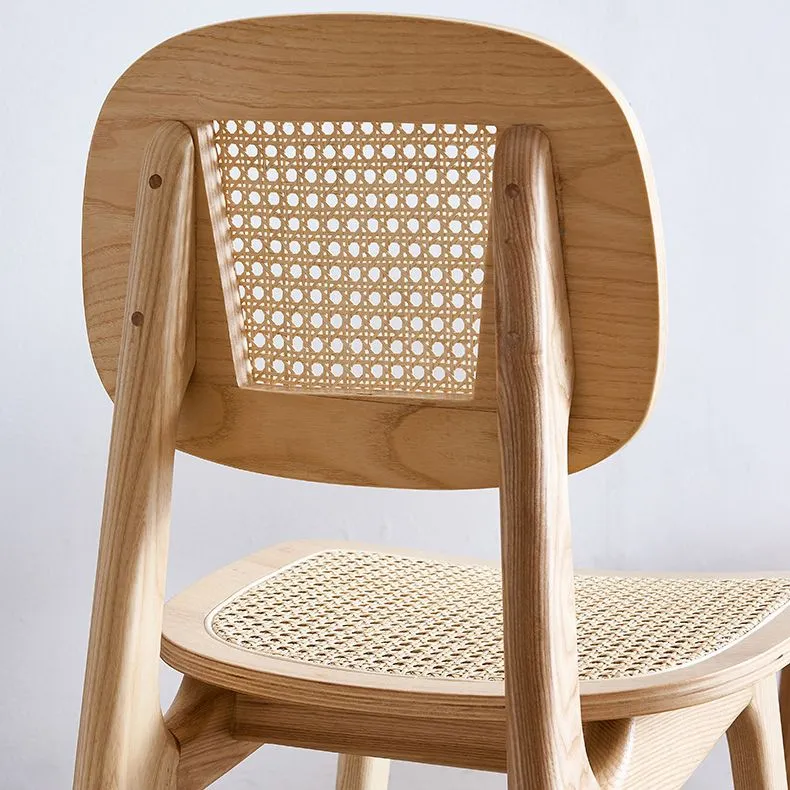 Houten eetkamerstoel moderne stijl Armloze stoelen met open rug voor de keuken Clearhalo