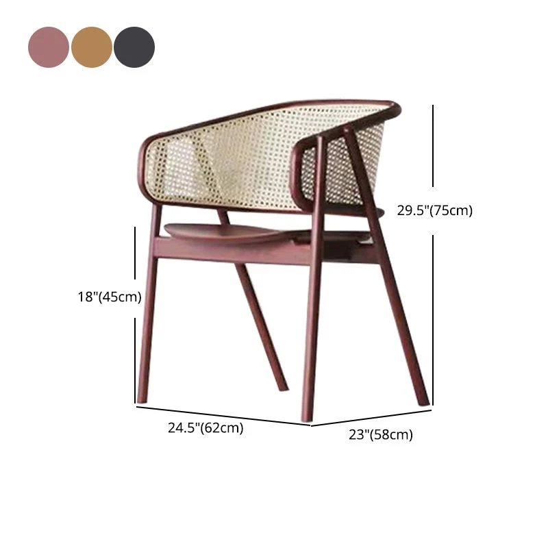 Houten eetkamerstoelen aan de zijkant Eetkamerstoel Scandinavische stijl met open achterkant Clearhalo