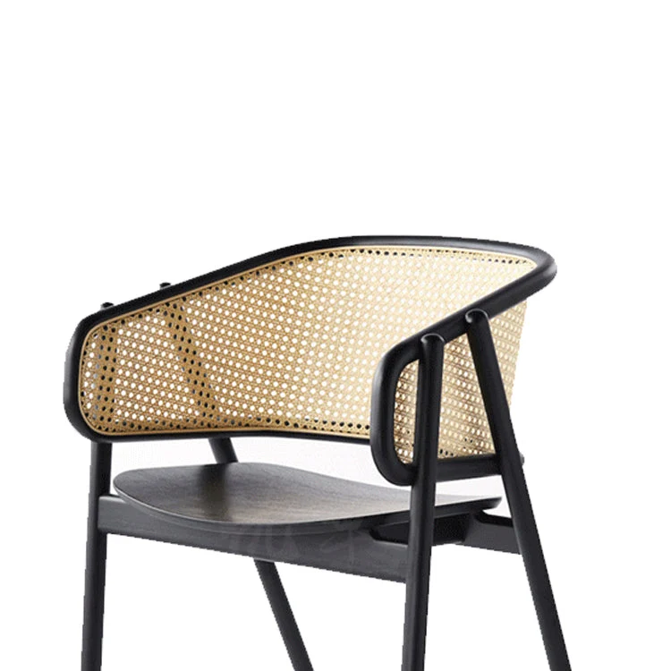 Houten eetkamerstoelen aan de zijkant Eetkamerstoel Scandinavische stijl met open achterkant Clearhalo
