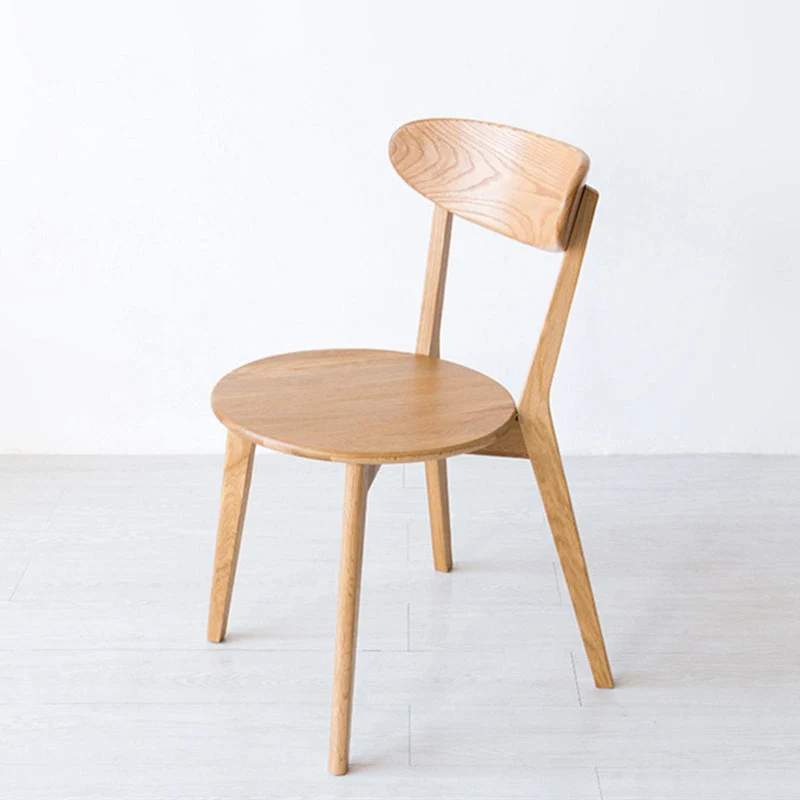 Houten eetkamerstoelen Traditionele eetkamerstoel met open achterkant naturel Clearhalo
