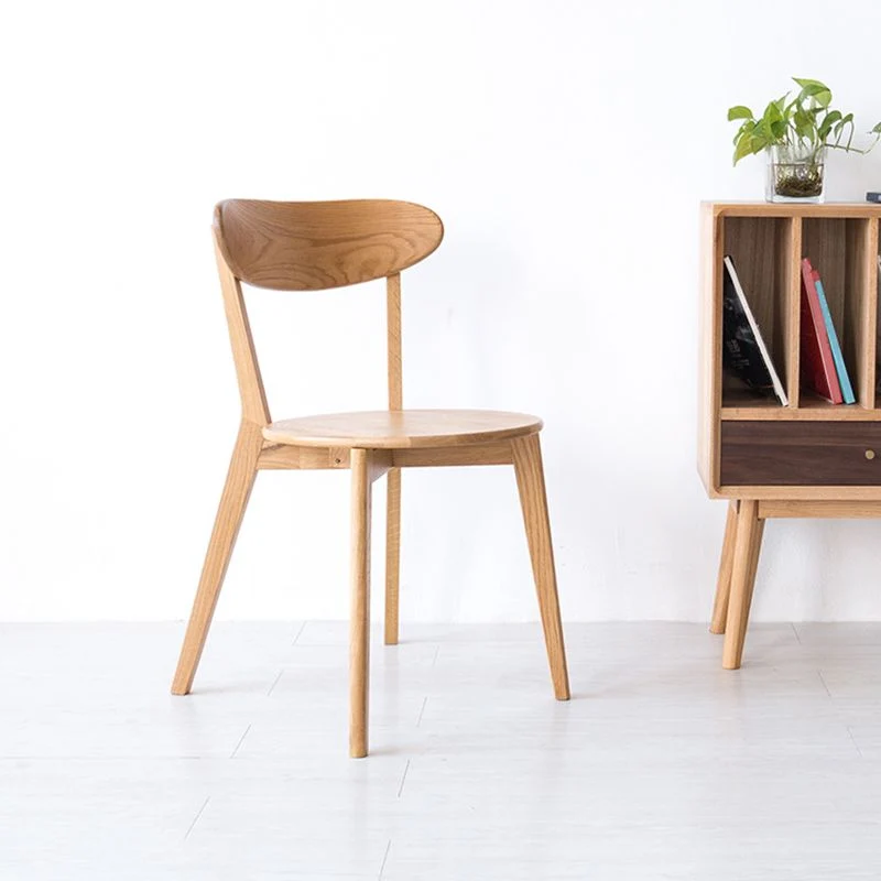 Houten eetkamerstoelen Traditionele eetkamerstoel met open achterkant naturel Clearhalo
