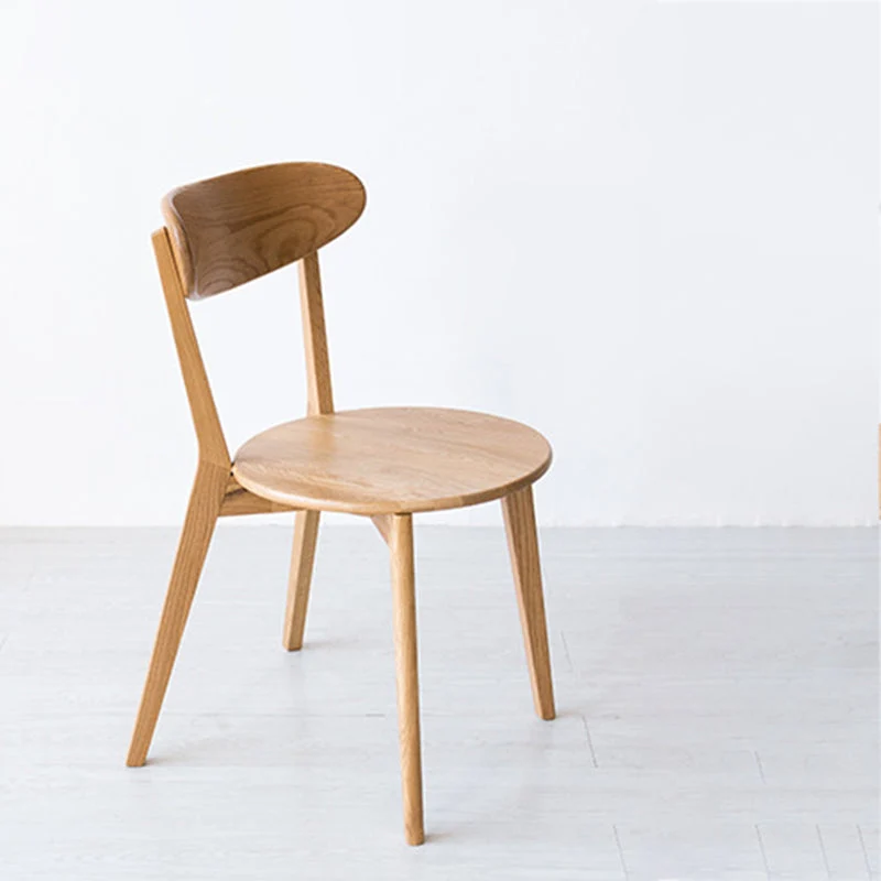 Houten eetkamerstoelen Traditionele eetkamerstoel met open achterkant naturel Clearhalo