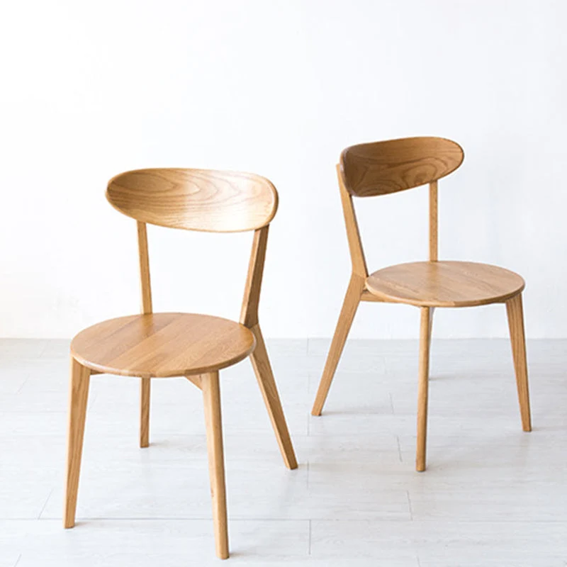 Houten eetkamerstoelen Traditionele eetkamerstoel met open achterkant naturel Clearhalo