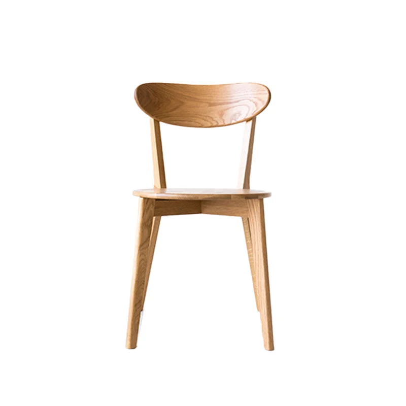Houten eetkamerstoelen Traditionele eetkamerstoel met open achterkant naturel Clearhalo