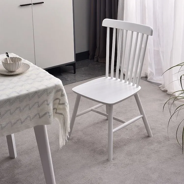Houten eigentijdse bijzetstoelen Windsor-eetkamerstoelen met rugleuning voor thuis Clearhalo