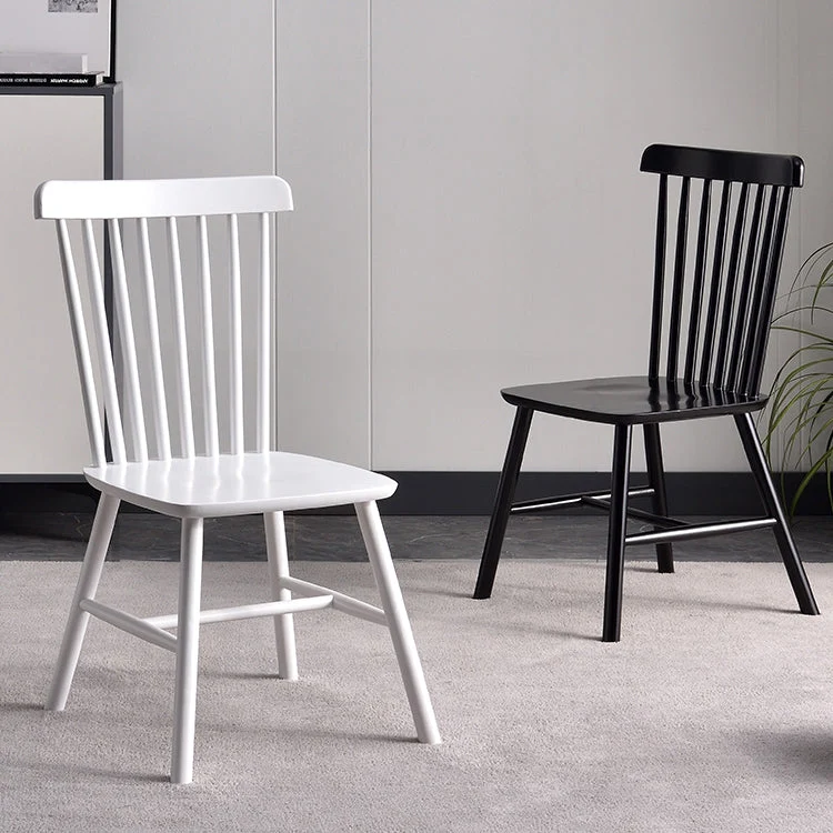 Houten eigentijdse bijzetstoelen Windsor-eetkamerstoelen met rugleuning voor thuis Clearhalo