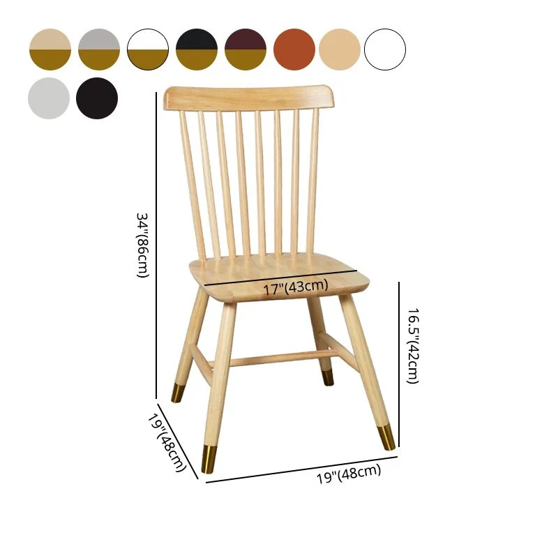 Houten eigentijdse bijzetstoelen Windsor-eetkamerstoelen met rugleuning voor thuis Clearhalo