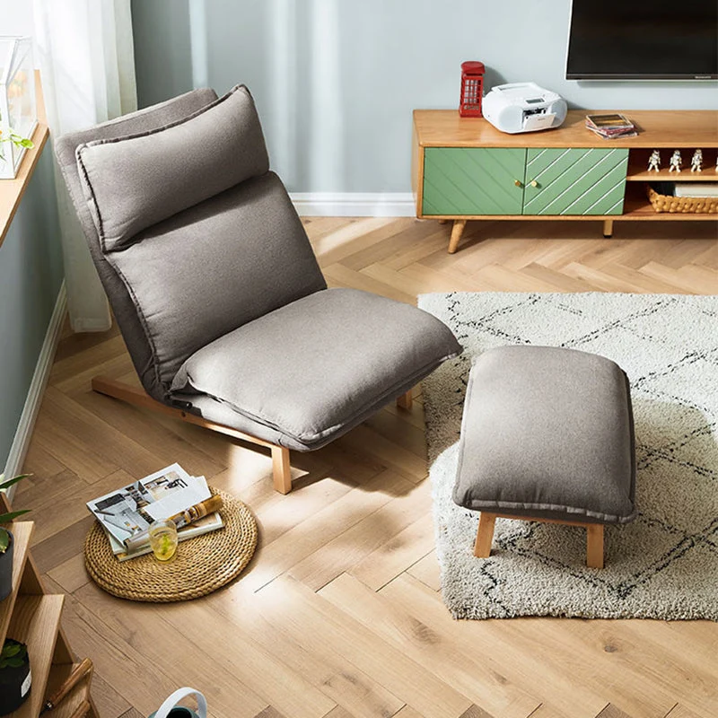 Houten frame duw-rug fauteuil stoelen Nordic handmatige standaard fauteuil met voetsteun Clearhalo
