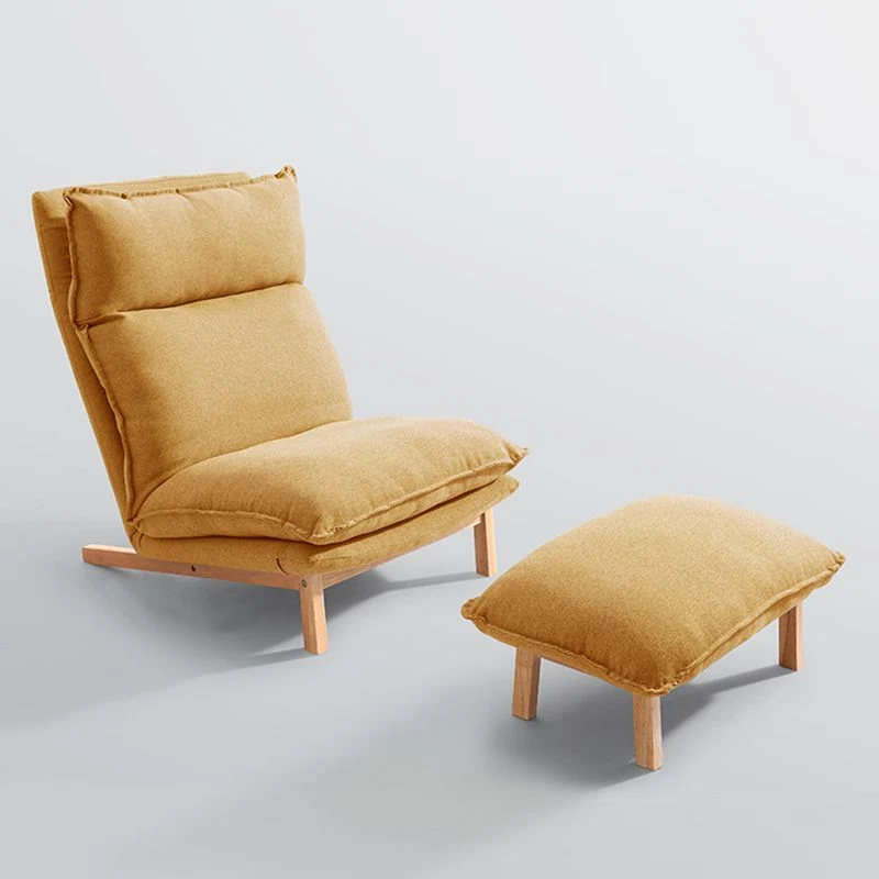 Houten frame duw-rug fauteuil stoelen Nordic handmatige standaard fauteuil met voetsteun Clearhalo